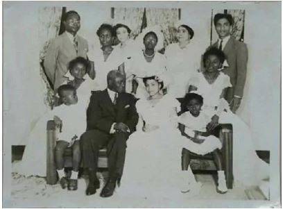 Akufo-Addo (seated front left) with his family members