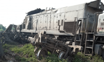 Two trains carrying manganese collide