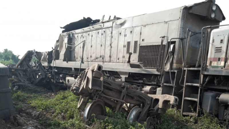 Two trains carrying manganese collide