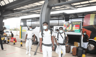 Black stars players silently arrive in Ghana