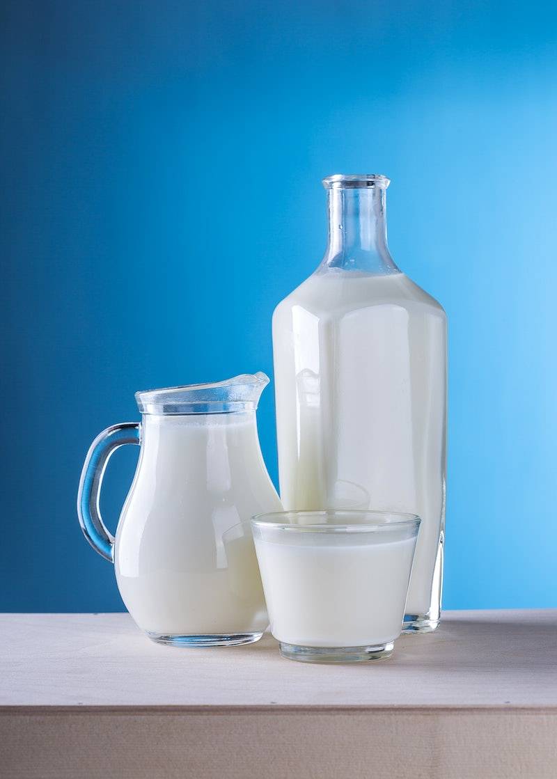 milk in jug and glasses