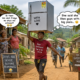 A young Ghanaian man speaking during an interview about his relationships and the controversy surrounding his mother's refrigerator.