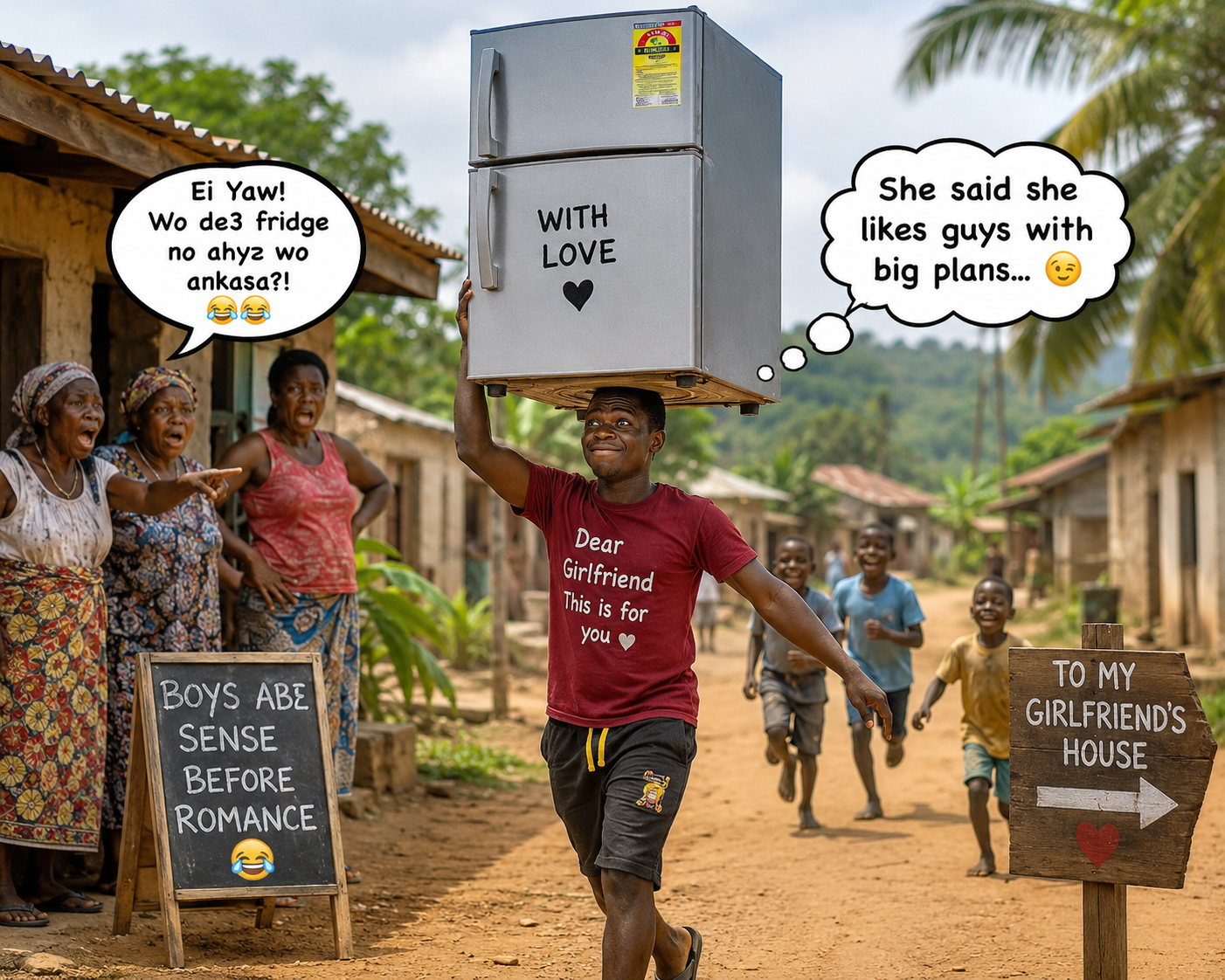 A young Ghanaian man speaking during an interview about his relationships and the controversy surrounding his mother's refrigerator.