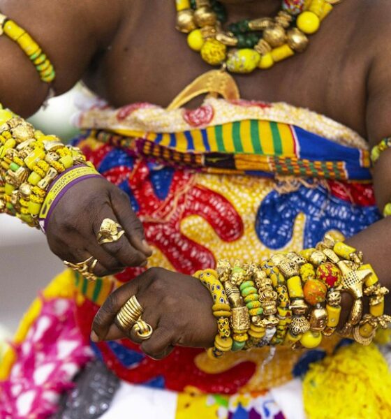Ghanaian musician performing on stage