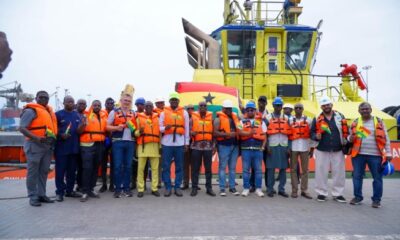 GNPC and TOR officials inspecting Sankofa crude shipment