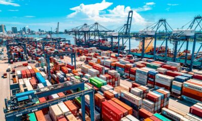 Cargo containers at a port, illustrating Ghana port security and trade