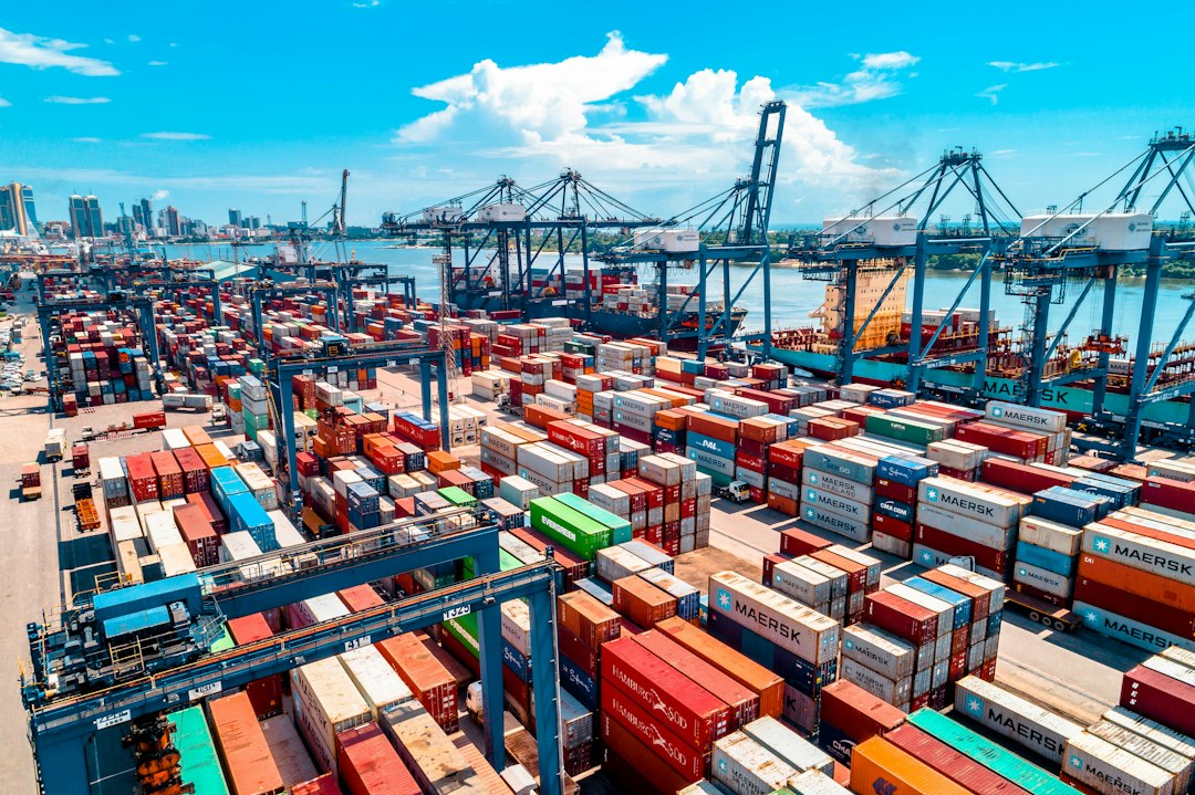 Cargo containers at a port, illustrating Ghana port security and trade