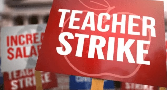 Teacher strike sign representing Ghana teacher unions