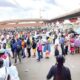 Commuters waiting for public transport in Ghana