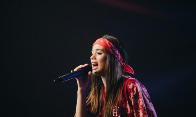 Singer performing at a concert