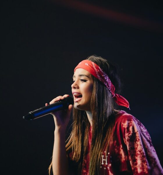 Singer performing at a concert