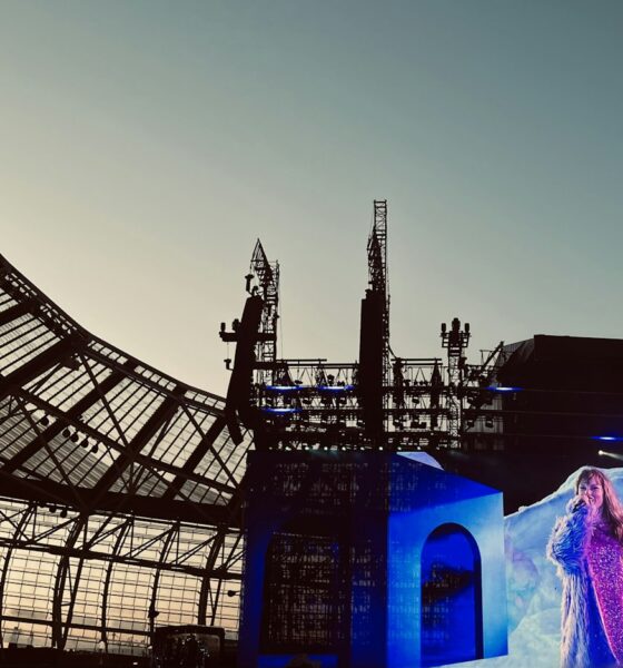 Pop singer performing on stage